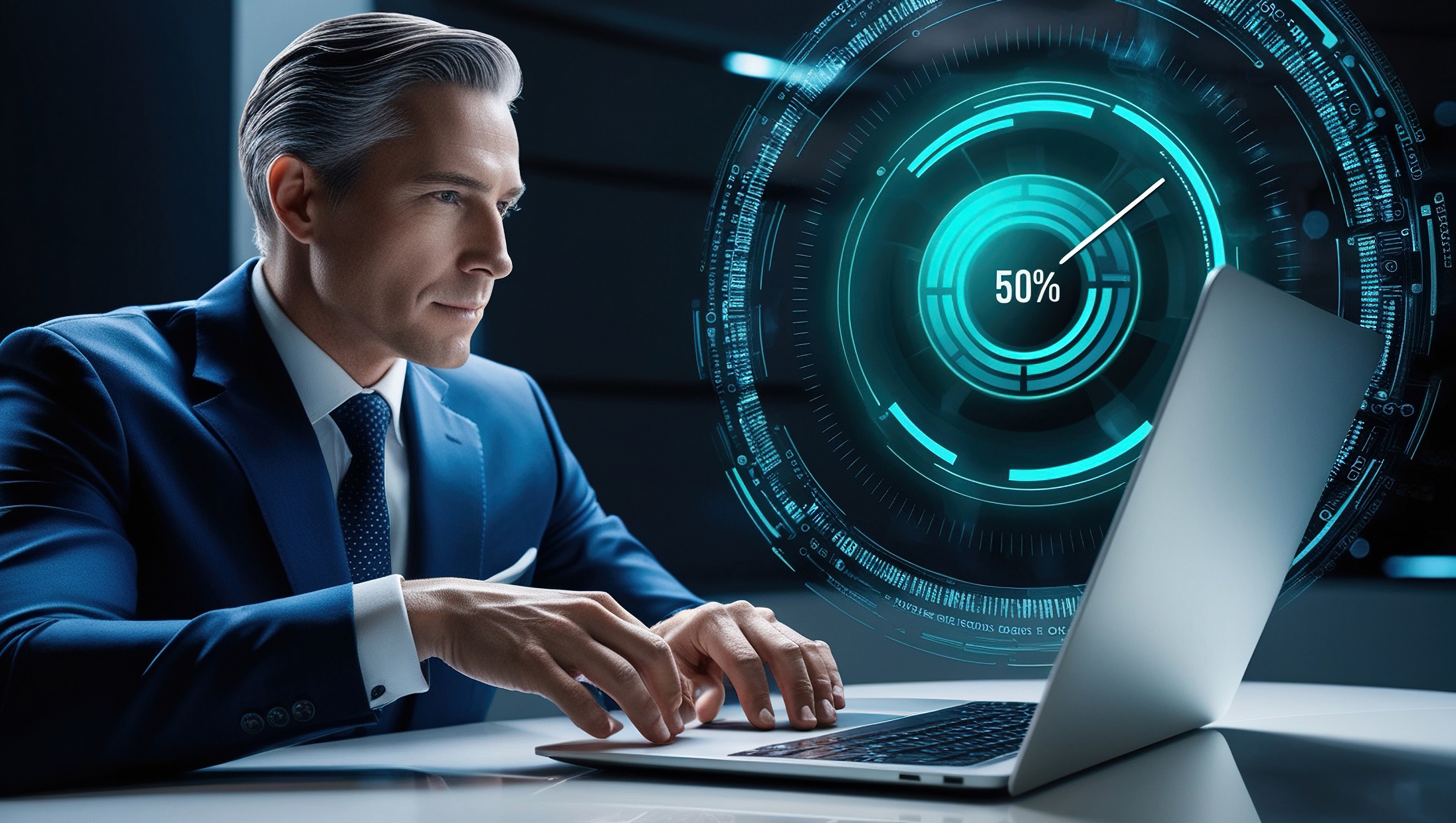 Professional using AI for better SEO results.